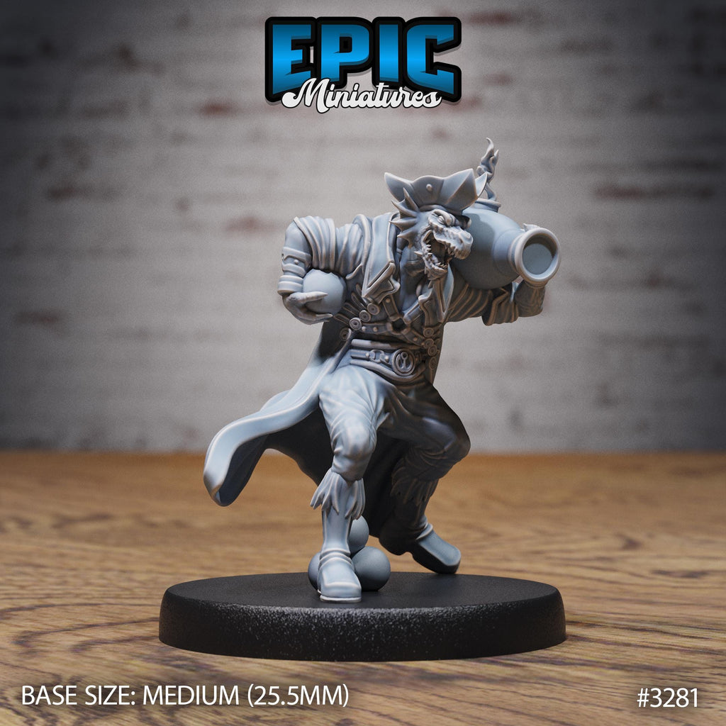 Dragonborn Pirate Option #3281 front DND miniature Pirate Scourge 16k resin