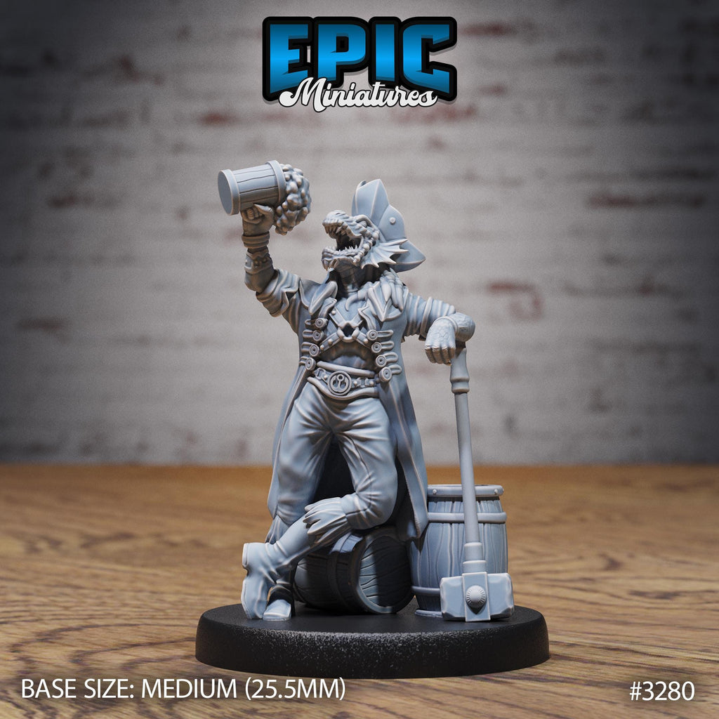 Dragonborn Pirate Option #3280 front DND miniature Pirate Scourge 16k resin