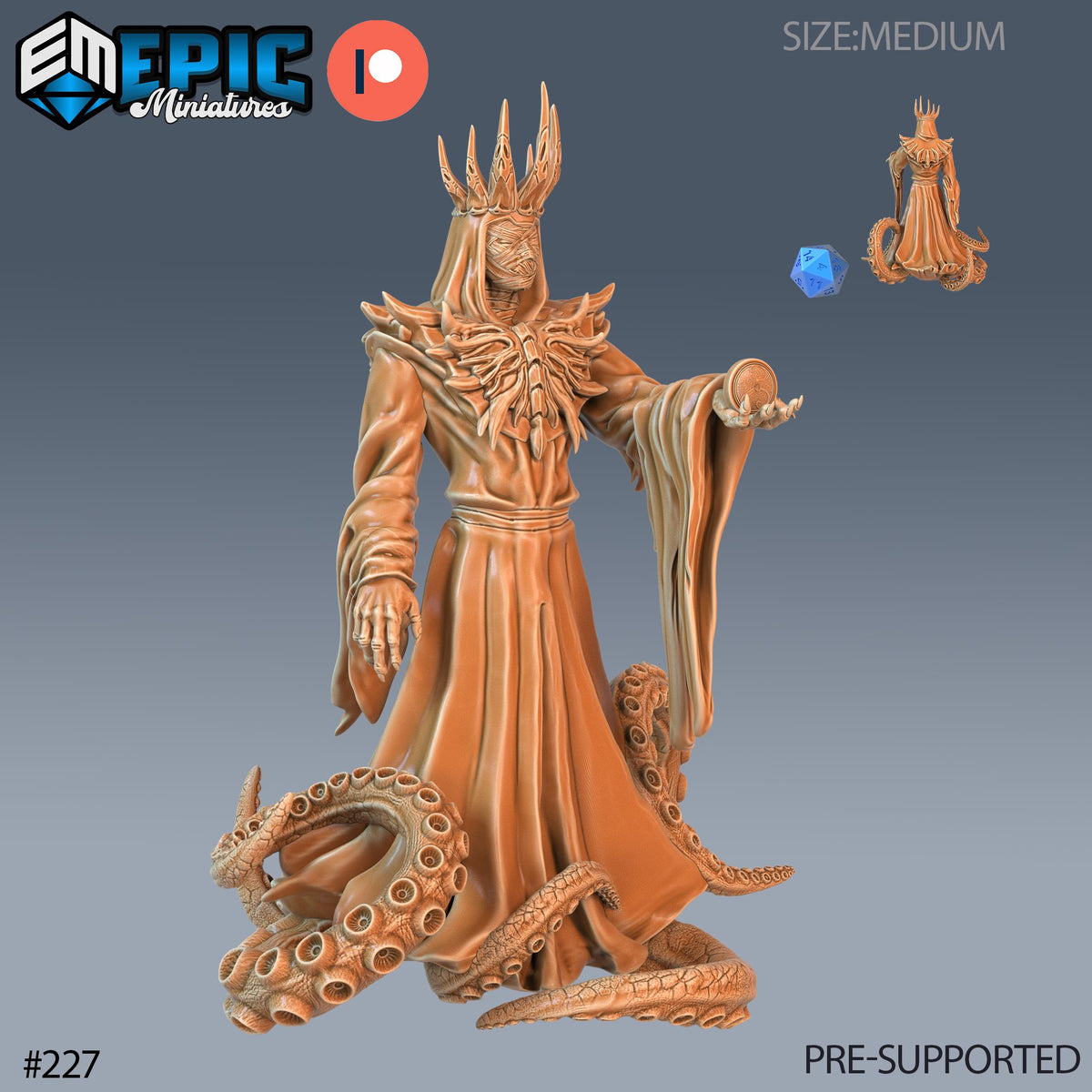 Hastur Set of 3 DND Mini | Sons of Midnight Collection | TTRPG | King in Yellow Ravenloft Waterdeep Mad Mage Cthulhu Phandelver Annihilation Option #227 front DND miniature  16k resin