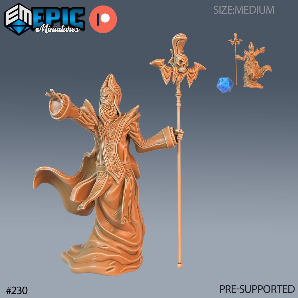 Yellow Bishop Set of 3 DND Mini | Sons of Midnight Collection | TTRPG | Ravenloft Waterdeep Mad Mage Cthulhu Phandelver Annihilation Option #230 front DND miniature  16k resin