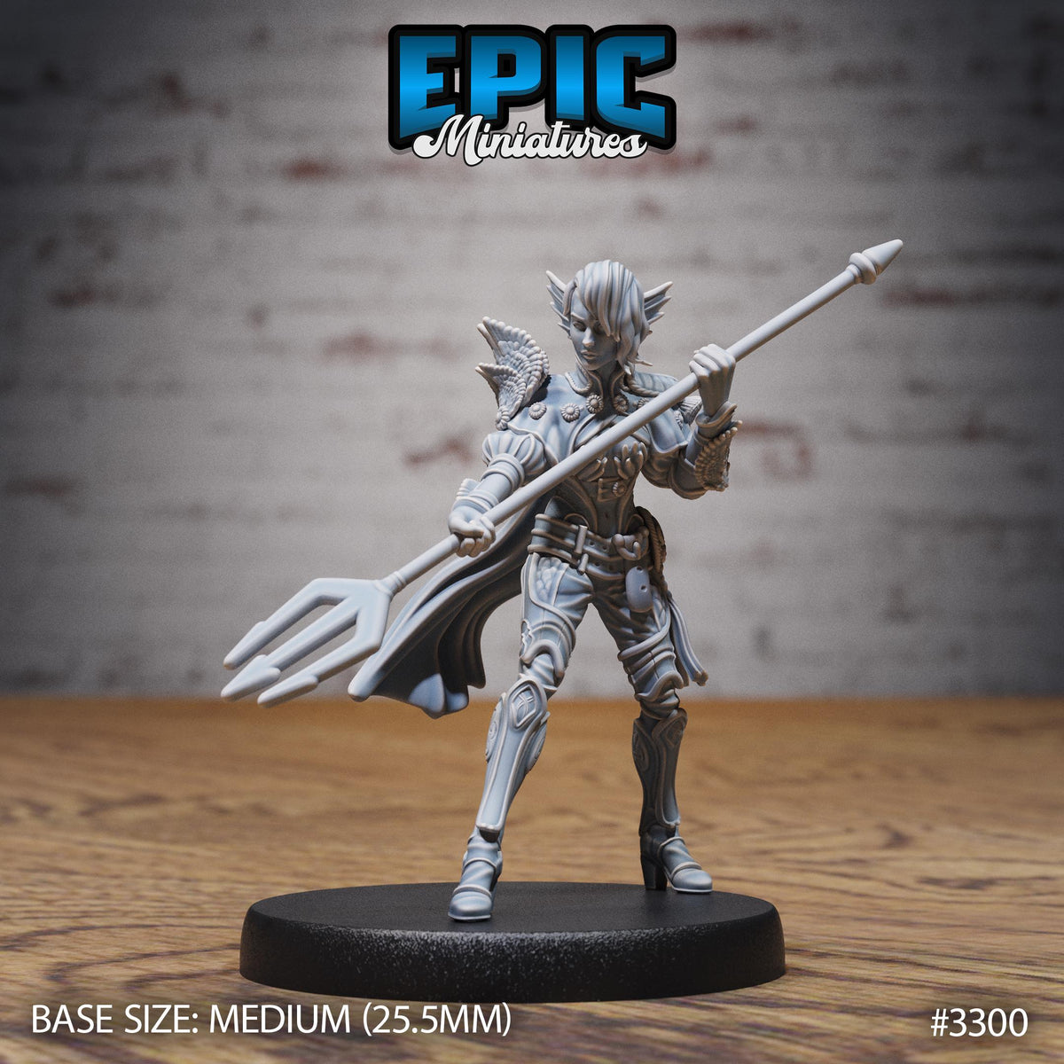 Triton Female Option #3300 front DND miniature Pirate Scourge 16k resin