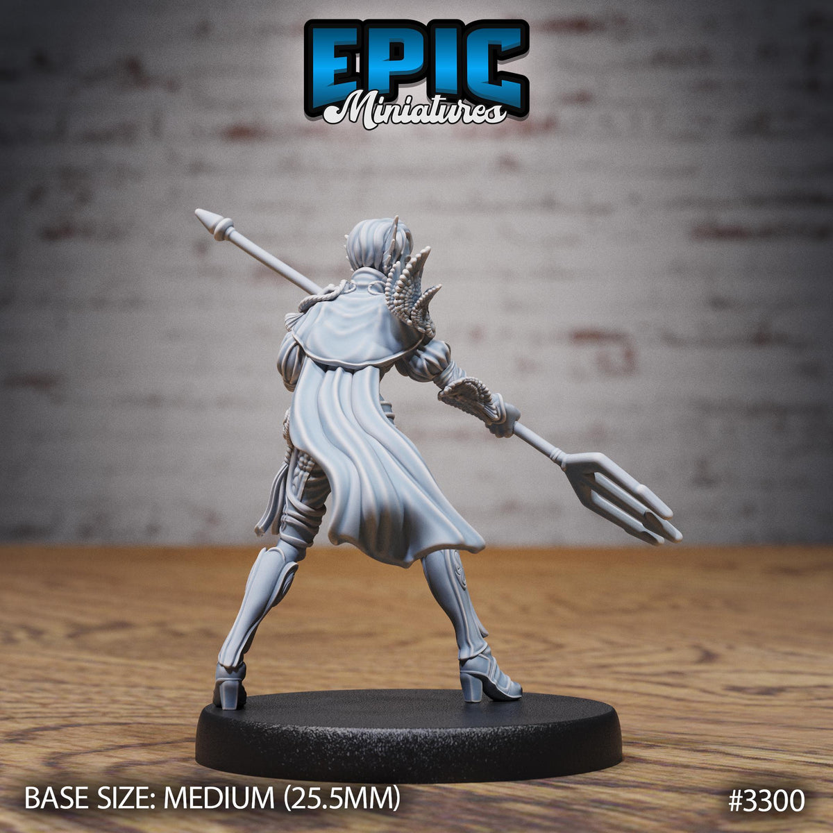 Triton Female Option #3300 back DND miniature Pirate Scourge 16k resin