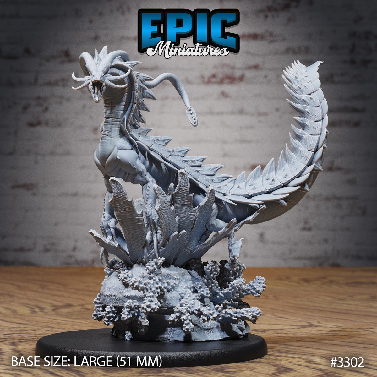 Sea Drake Deity Option #3302 front DND miniature Pirate Scourge 16k resin