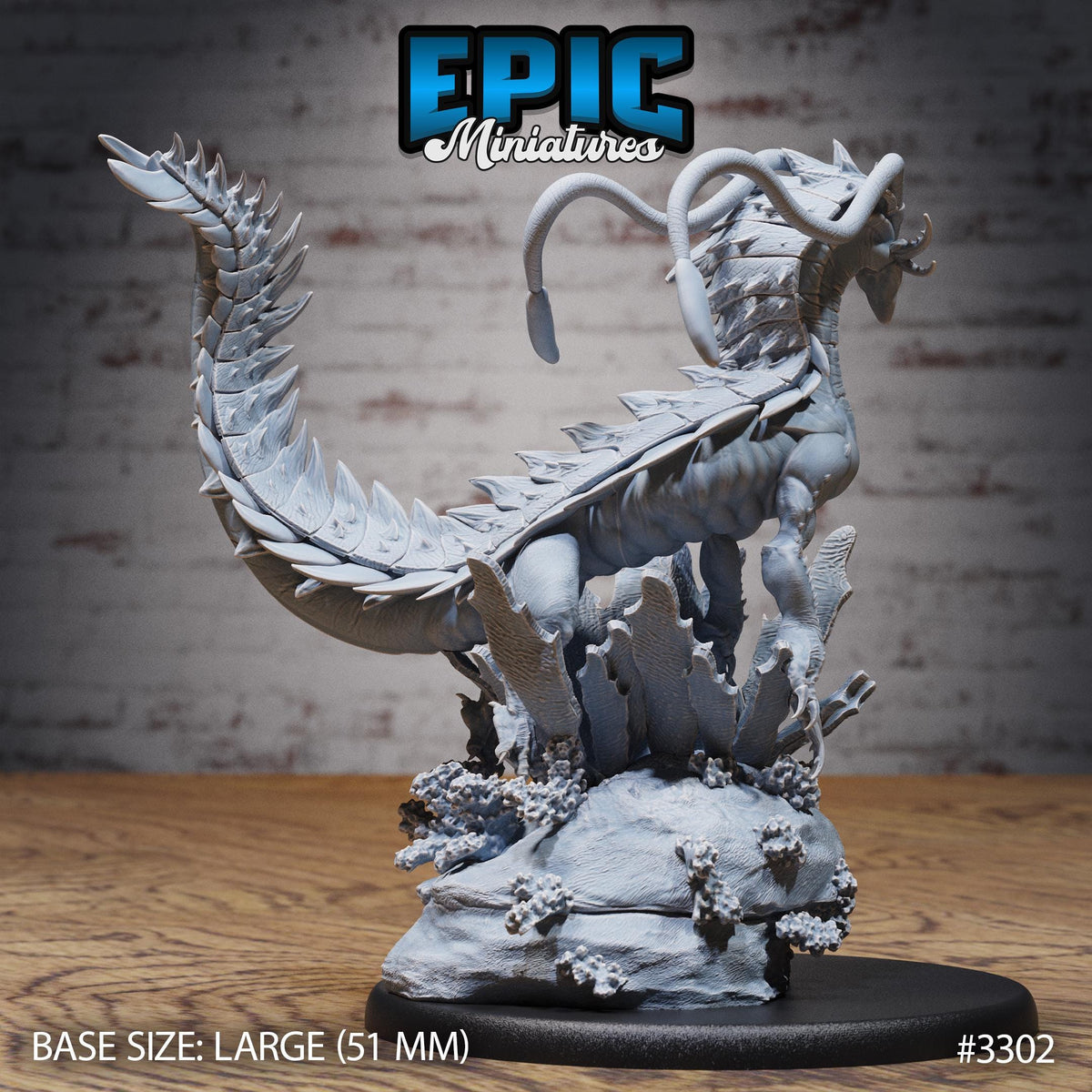 Sea Drake Deity Option #3302 back DND miniature Pirate Scourge 16k resin