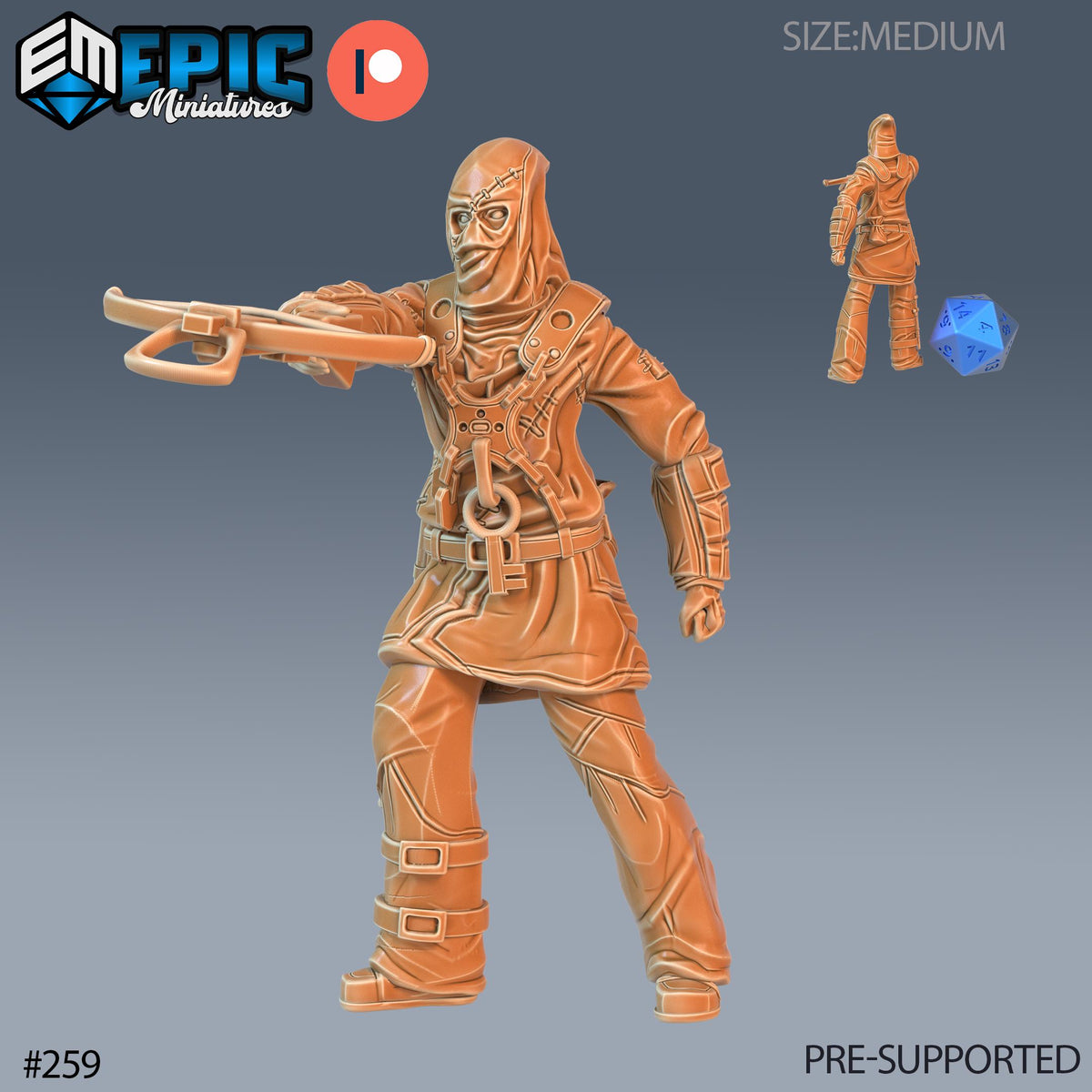 Masked Murderer Set of 3 DND Minis | Sons of Midnight Collection | TTRPG | Ravenloft Waterdeep Mad Mage Cthulhu Phandelver Annihilation Option #259 front DND miniature  16k resin