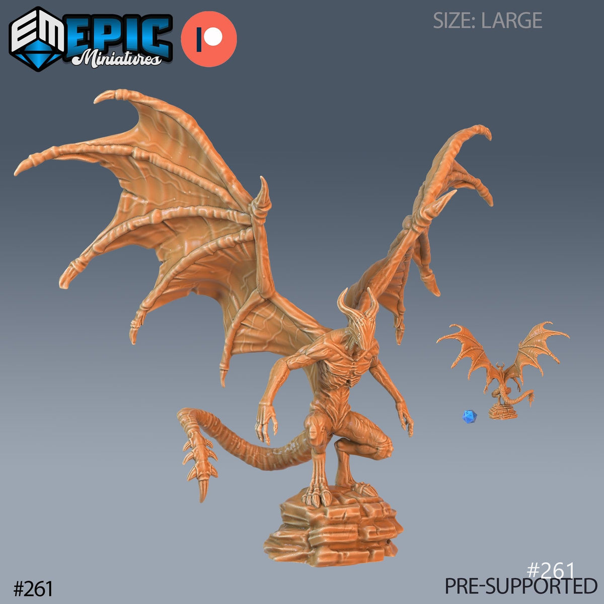 Night Gaunt Set of 5 DND Mini | Sons of Midnight Collection | TTRPG | Eldritch Ravenloft Waterdeep Mad Mage Cthulhu Phandelver Annihilation Option #261 front DND miniature  16k resin