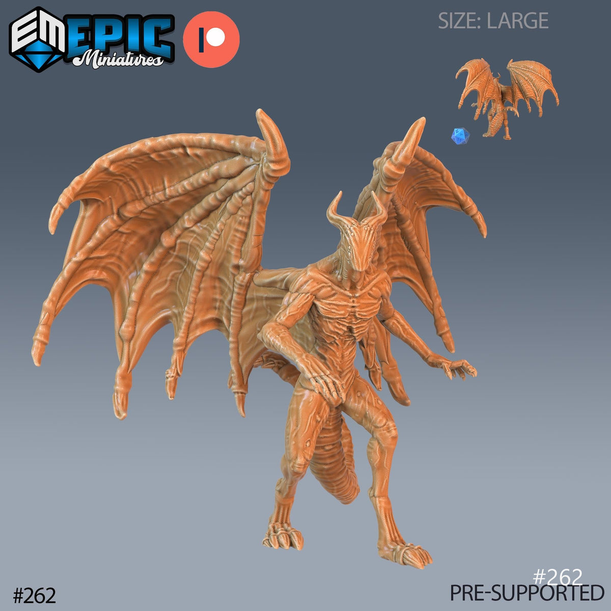 Night Gaunt Set of 5 DND Mini | Sons of Midnight Collection | TTRPG | Eldritch Ravenloft Waterdeep Mad Mage Cthulhu Phandelver Annihilation Option #262 front DND miniature  16k resin