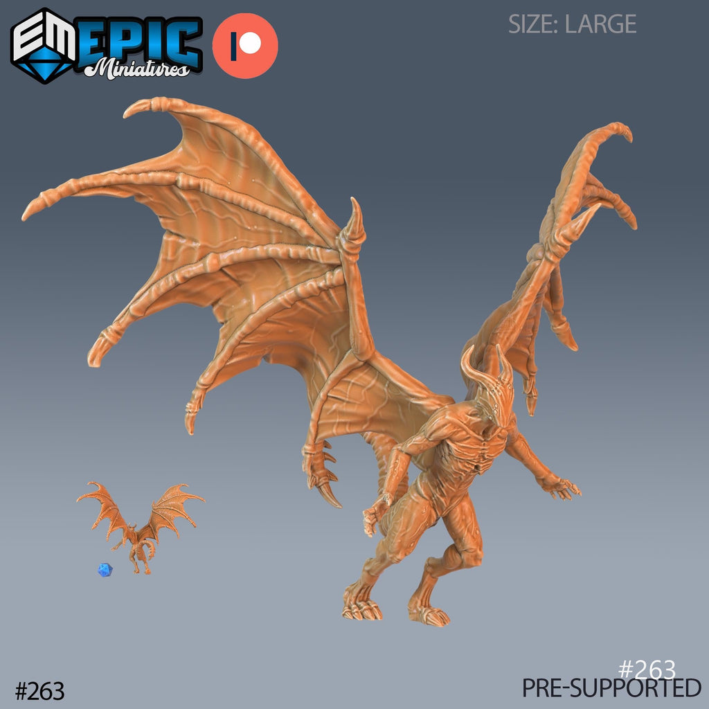Night Gaunt Set of 5 DND Mini | Sons of Midnight Collection | TTRPG | Eldritch Ravenloft Waterdeep Mad Mage Cthulhu Phandelver Annihilation Option #263 front DND miniature  16k resin