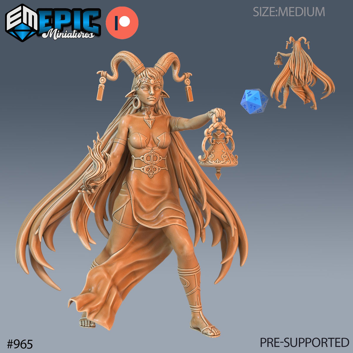 Enchantress Set of 3 DND Minis | Blood Moon Collection | TTRPG | Gothic Barovia Dementlieu Falkovnia Richemulot Bloodborne | Magic Option #965 front DND miniature  16k resin