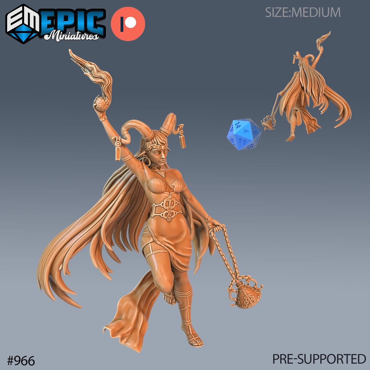 Enchantress Set of 3 DND Minis | Blood Moon Collection | TTRPG | Gothic Barovia Dementlieu Falkovnia Richemulot Bloodborne | Magic Option #966 front DND miniature  16k resin