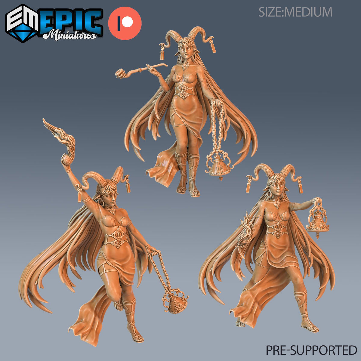 Enchantress Set of 3 DND Minis | Blood Moon Collection | TTRPG | Gothic Barovia Dementlieu Falkovnia Richemulot Bloodborne | Magic DND miniatures group photo