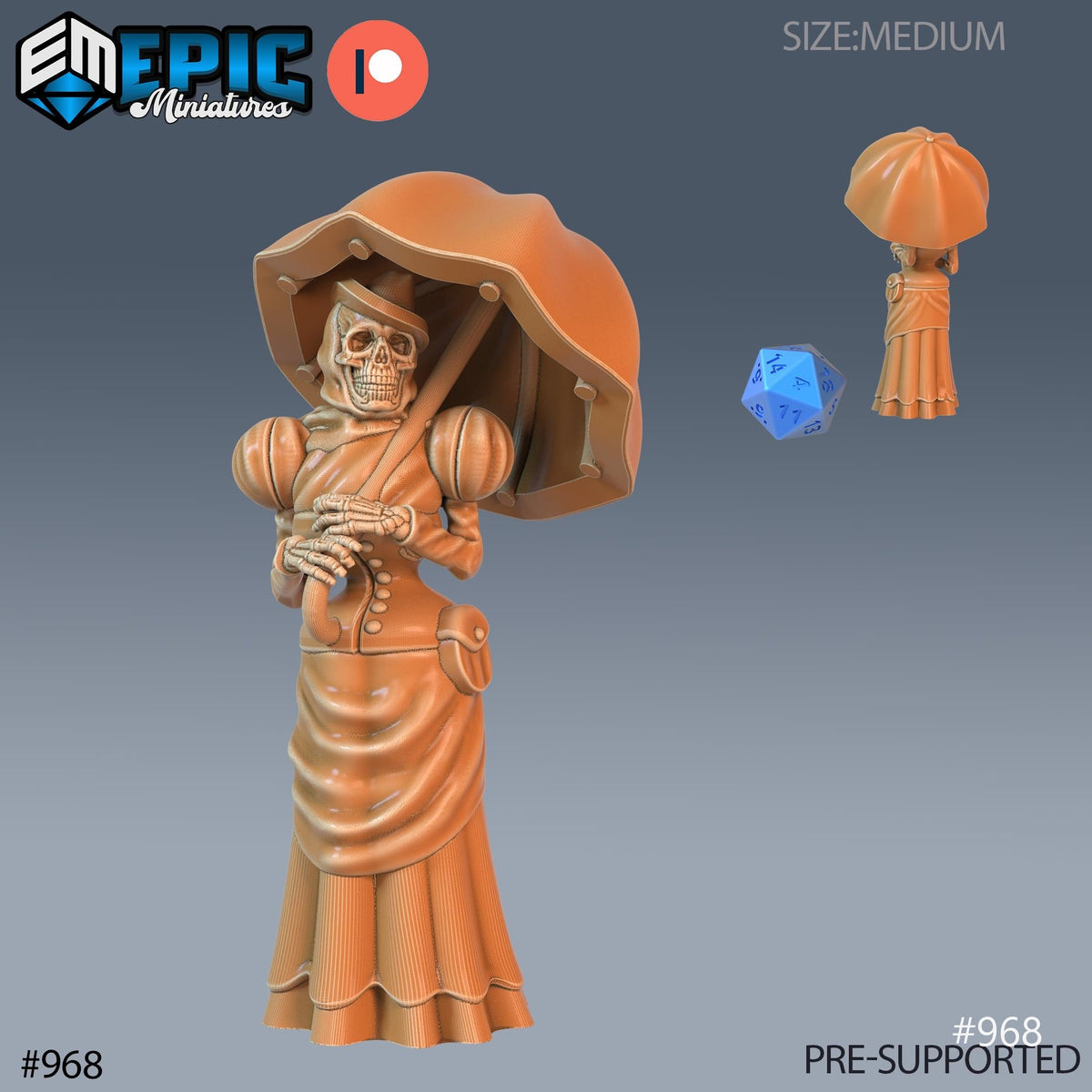 Skeleton Set of 3 DND Minis | Blood Moon Collection | TTRPG Gothic Barovia Dementlieu Falkovnia Richemulot Bloodborne Lady Gentlemen Jester Option #968 front DND miniature  16k resin