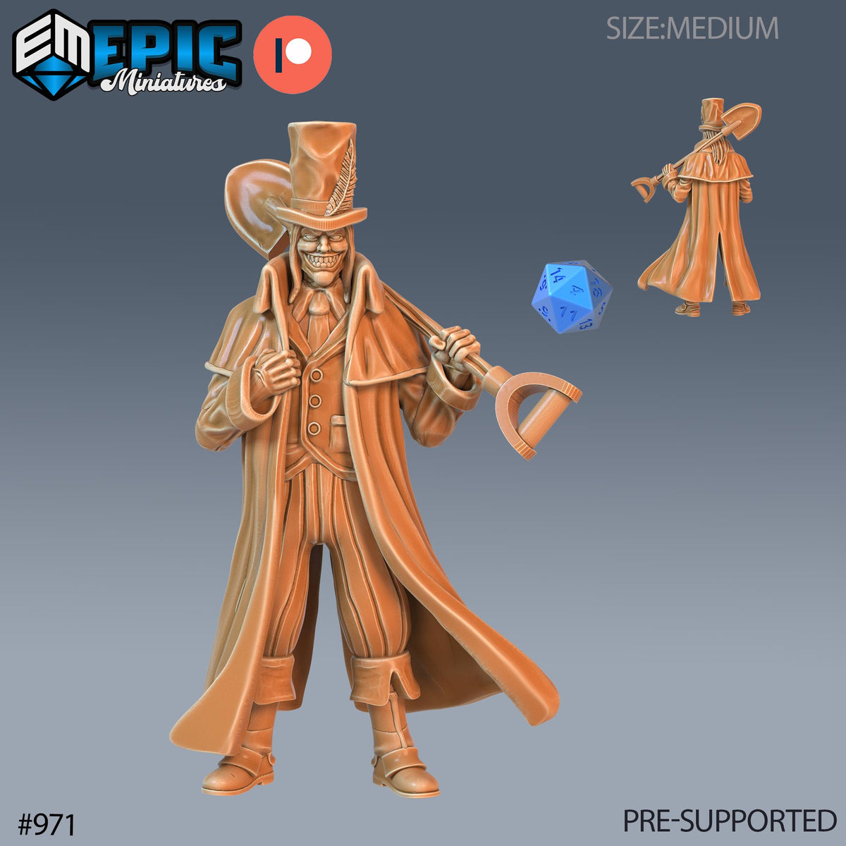 Grave Digger Set of 3 DND Minis | Blood Moon Collection | TTRPG | Gothic Barovia Dementlieu Falkovnia Richemulot Bloodborne | Shovel Lamp Option #971 front DND miniature  16k resin