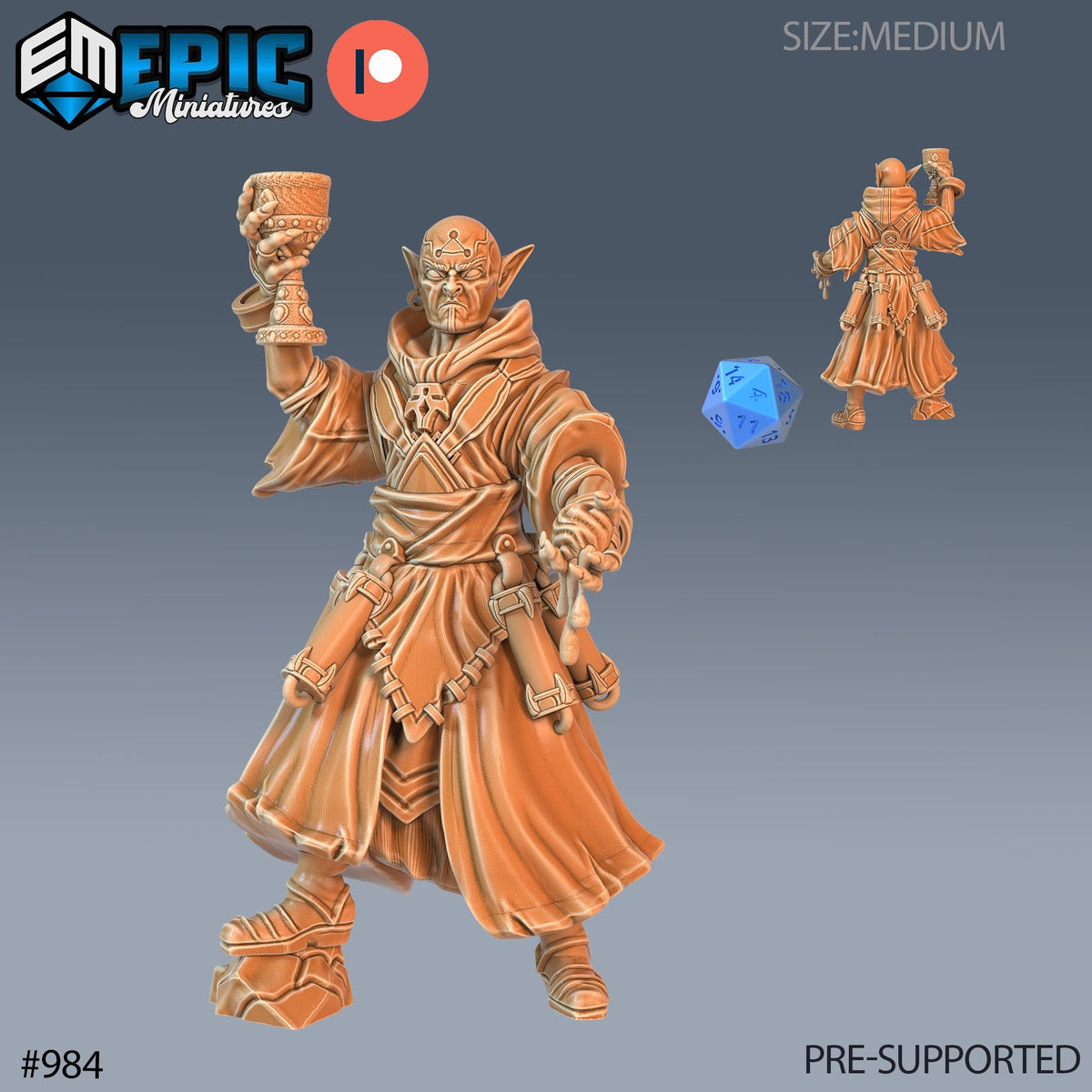 Vampire Blood Mage Set of 3 DND Minis | Blood Moon Collection | TTRPG | Gothic Barovia Dementlieu Falkovnia Richemulot Bloodborne Option #984 front DND miniature  16k resin