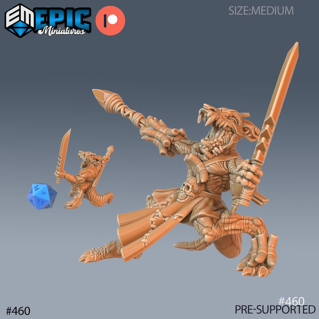 Kobold Set of 8 DND Minis | Mythical Desert Collection | TTRPG | Athas Al Qadim Osirion Oasis Wastes | Warrior Shaman Trapper Sword Crossbow Option #460 front DND miniature  16k resin