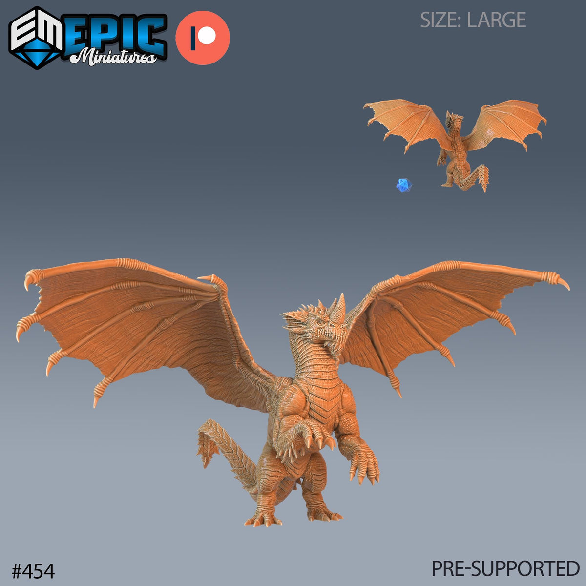 Blue Dragon Set of 2 DND Minis | Mythical Desert Collection | TTRPG | Athas Al Qadim Osirion Oasis Wastes | Adult Young Young (Large) front DND miniature  16k resin