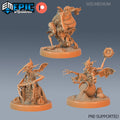 Dust Mephit Set of 3 DND Minis | Mythical Desert Collection | TTRPG | Athas Al Qadim Osirion Oasis Wastes | Merchant Worker Carrier DND miniatures group photo