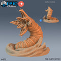 Sandworm Set of 2 DND Minis | Mythical Desert Collection | TTRPG | Athas Al Qadim Osirion Oasis Wastes Option #472 front DND miniature  16k resin