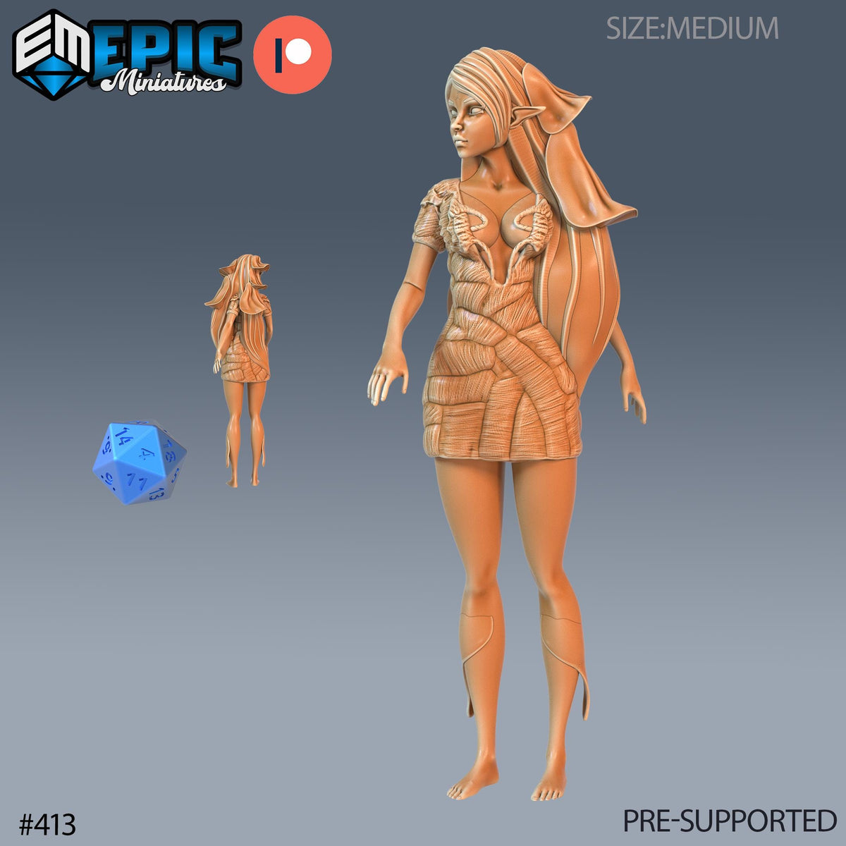 Wingless Fey Set of 2 DND Minis | Fey Woods Collection | TTRPG | Barovia Wildemount Exandria Corrupted Kingmaker Folklore | Fairy Option #413 front DND miniature  16k resin