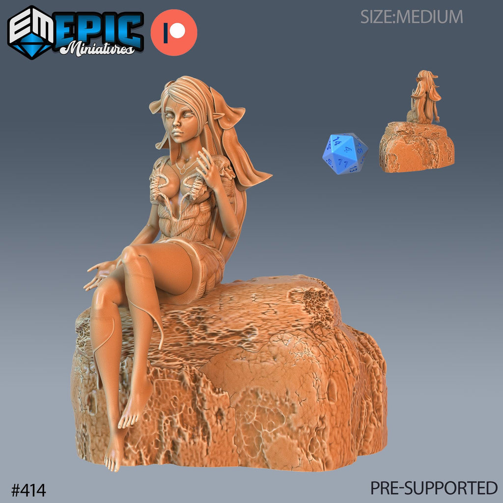 Wingless Fey Set of 2 DND Minis | Fey Woods Collection | TTRPG | Barovia Wildemount Exandria Corrupted Kingmaker Folklore | Fairy Option #414 front DND miniature  16k resin