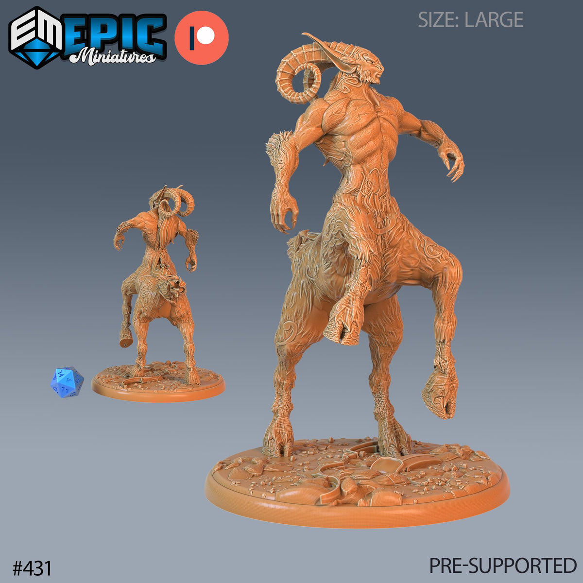 Centauroid Satyr Set of 3 DND Minis | Fey Woods Collection | TTRPG | Barovia Wildemount Exandria Corrupted Kingmaker Folklore | Archer Option #431 front DND miniature  16k resin