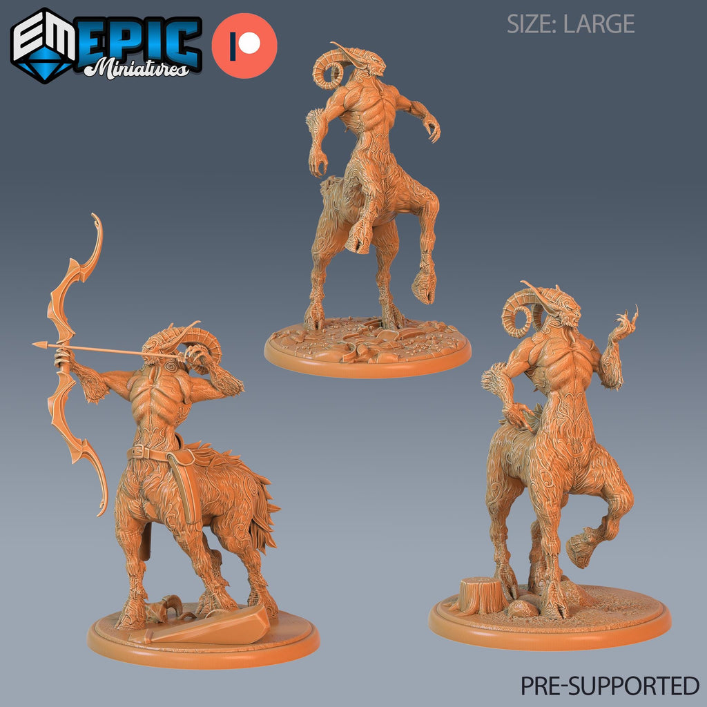 Centauroid Satyr Set of 3 DND Minis | Fey Woods Collection | TTRPG | Barovia Wildemount Exandria Corrupted Kingmaker Folklore | Archer DND miniatures group photo
