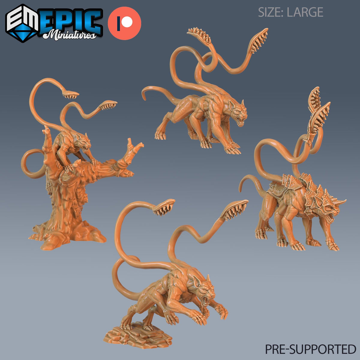 Phase Panther Set of 4 DND Minis | Fey Woods Collection | TTRPG | Barovia Wildemount Exandria Corrupted Kingmaker Folklore | Displacer Beast DND miniatures group photo