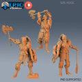 Fire Giantess Set of 3 DND Minis | Inferno Island Collection | TTRPG | Armor Axe Nautical elemental Chult Coast Firefinger Netherdeep DND miniatures group photo