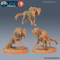 Death Dog Set of 3 DND Minis | Blood Moon Collection | TTRPG | Gothic Barovia Dementlieu Falkovnia Richemulot Bloodborne | Two headed DND miniatures group photo