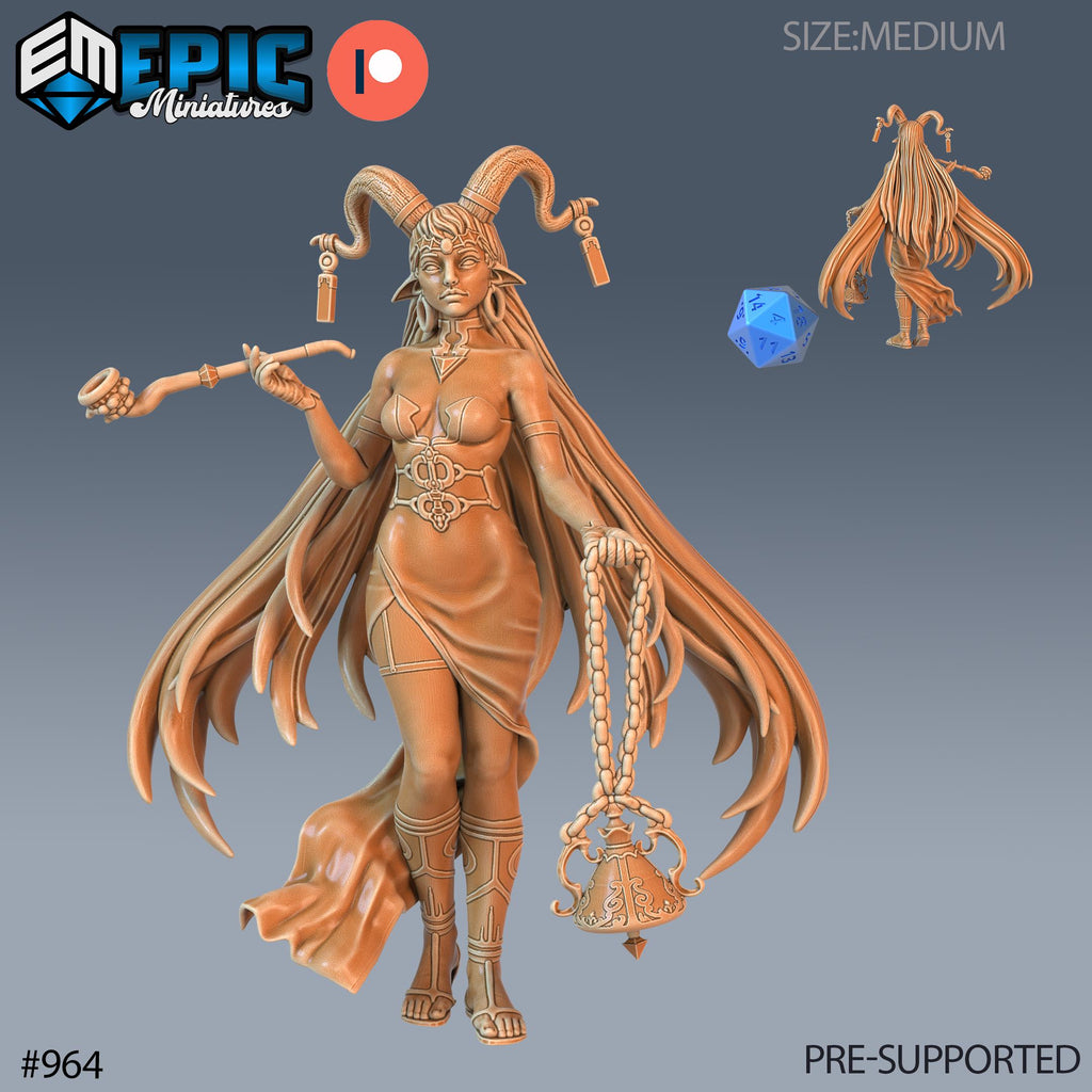 Enchantress Set of 3 DND Minis | Blood Moon Collection | TTRPG | Gothic Barovia Dementlieu Falkovnia Richemulot Bloodborne | Magic Option #964 front DND miniature  16k resin