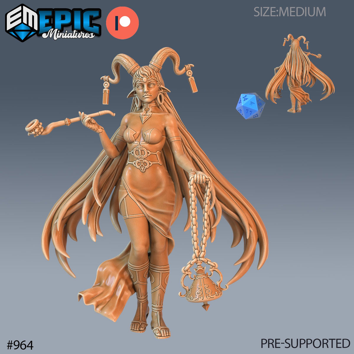 Enchantress Set of 3 DND Minis | Blood Moon Collection | TTRPG | Gothic Barovia Dementlieu Falkovnia Richemulot Bloodborne | Magic Option #964 front DND miniature  16k resin