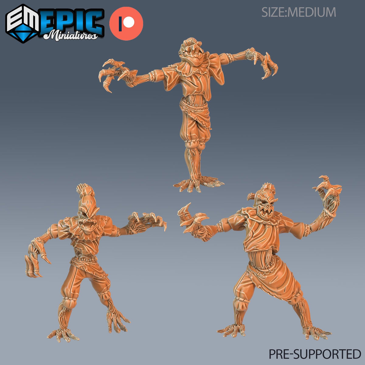 Scarecrow Set of 3 DND Minis | Blood Moon Collection | TTRPG | Gothic Barovia Dementlieu Falkovnia Richemulot Bloodborne DND miniatures group photo