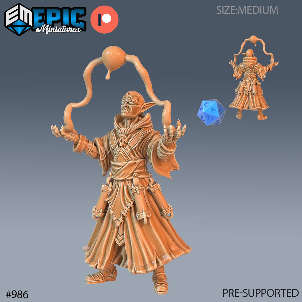 Vampire Blood Mage Set of 3 DND Minis | Blood Moon Collection | TTRPG | Gothic Barovia Dementlieu Falkovnia Richemulot Bloodborne Option #986 front DND miniature  16k resin