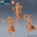 Vampire Huntress Set of 3 DND Minis | Blood Moon Collection | TTRPG | Gothic Barovia Dementlieu Falkovnia Richemulot Bloodborne DND miniatures group photo