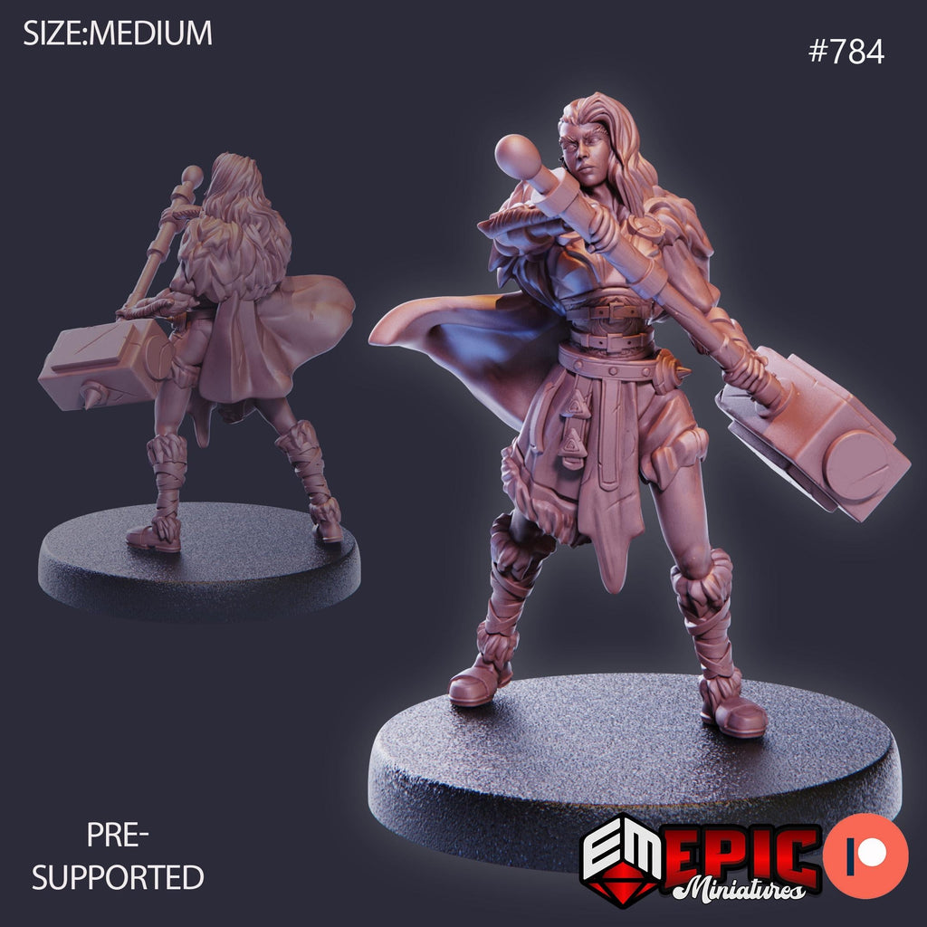 Viking Raider Female Option #784 front DND miniature Norse Raiders 16k resin
