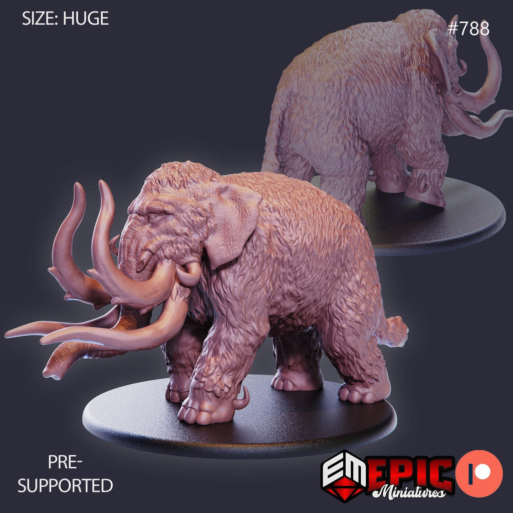 Dire Mammoth Option #788 front DND miniature Norse Raiders 16k resin