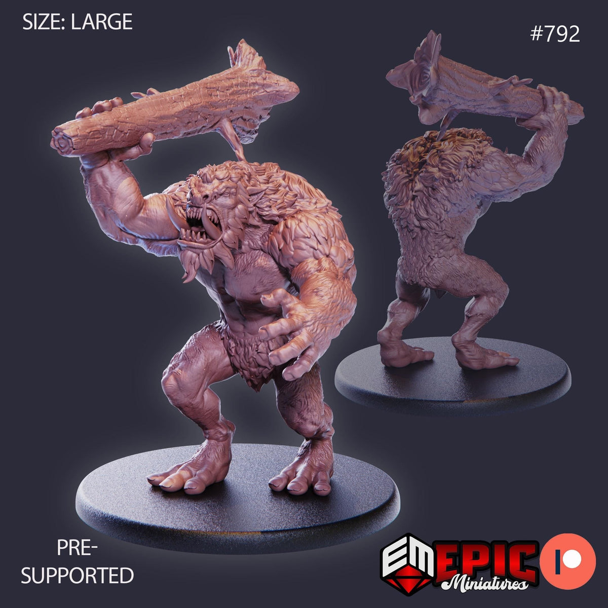 Norse Troll Option #792 front DND miniature Norse Raiders 16k resin