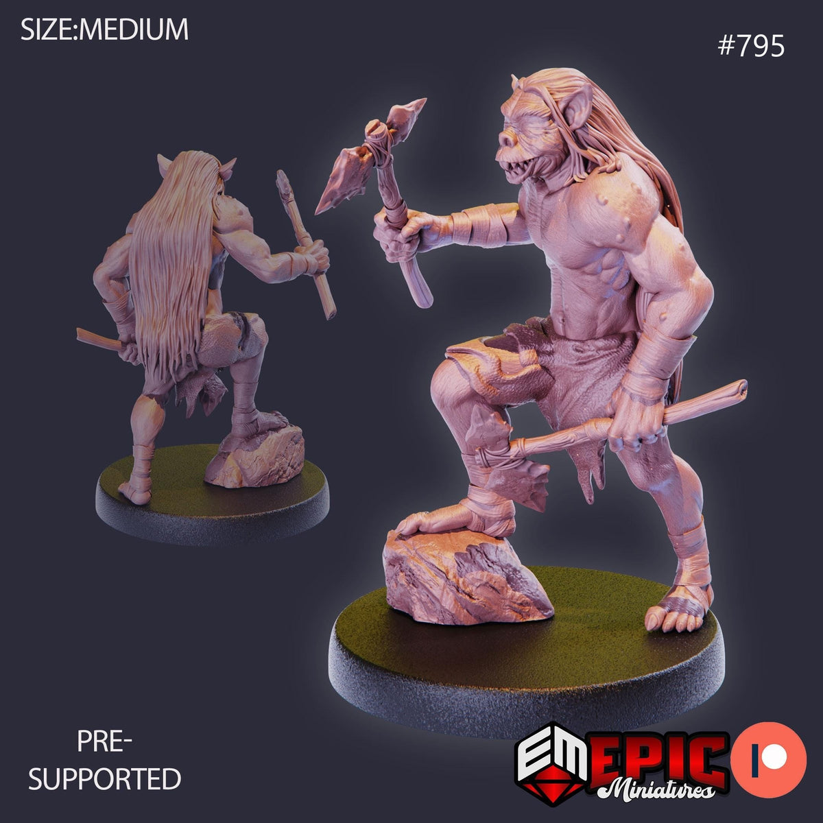 Grimlock Option #795 front DND miniature Norse Raiders 16k resin