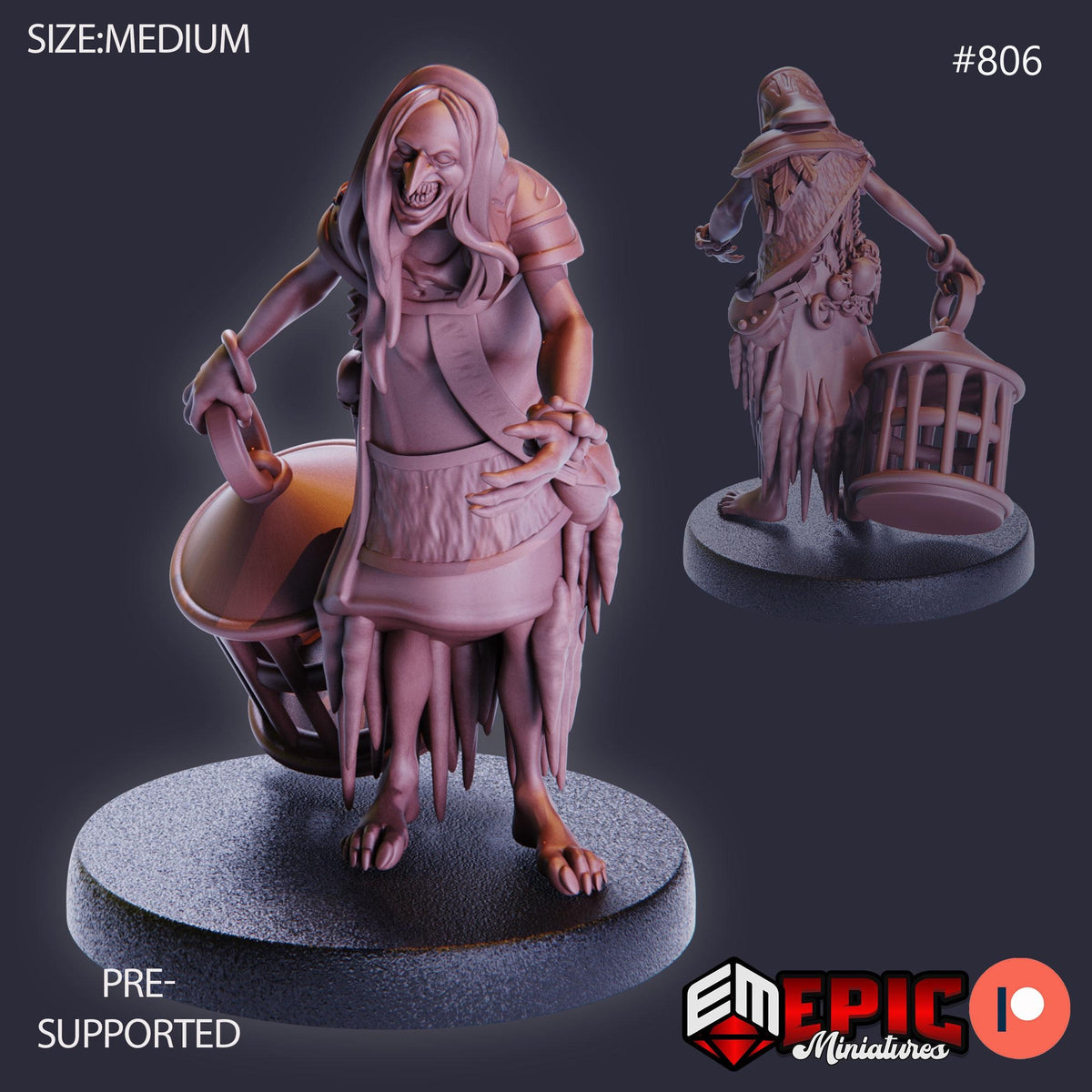Winter Hag Option #806 front DND miniature Norse Raiders 16k resin