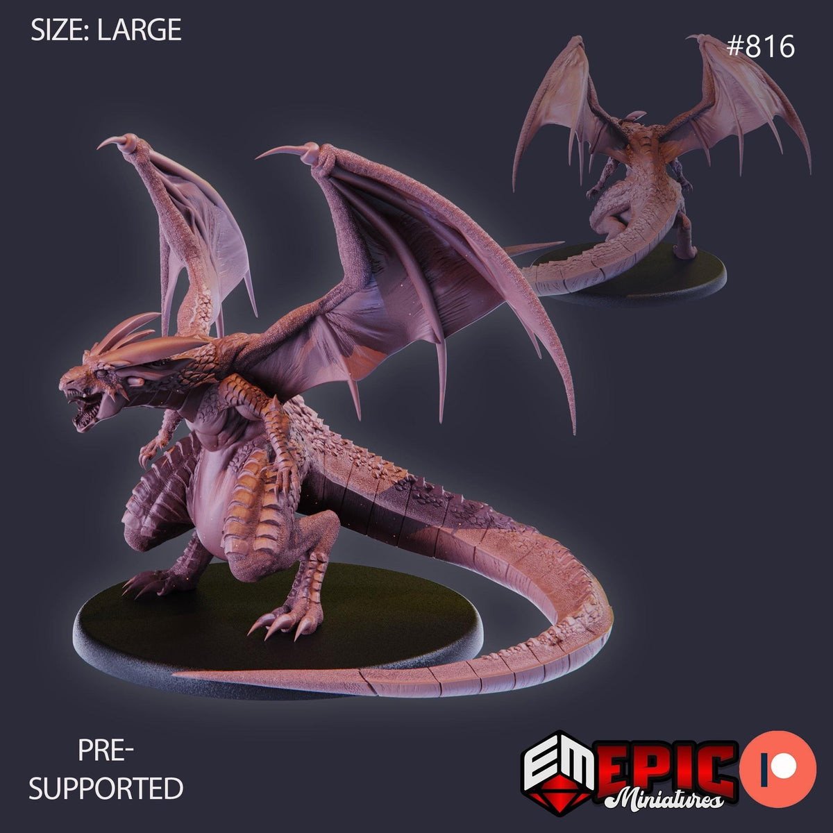 Fafnir Option #816 front DND miniature Norse Raiders 16k resin