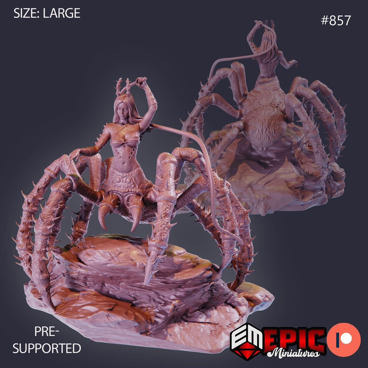 Arachne Option #857 front DND miniature Endless Nightmare 16k resin