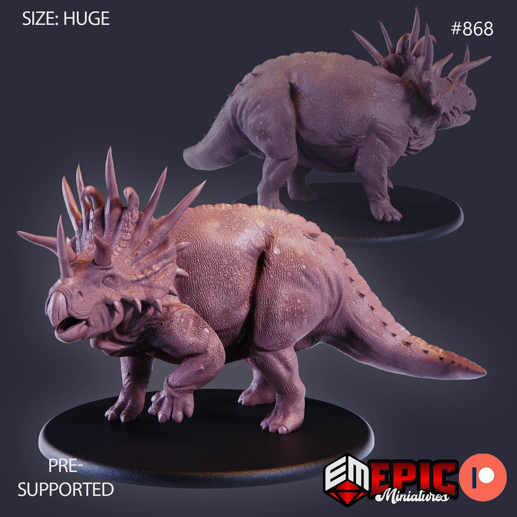 Triceratops Option #868 front DND miniature Lost Paradise 16k resin