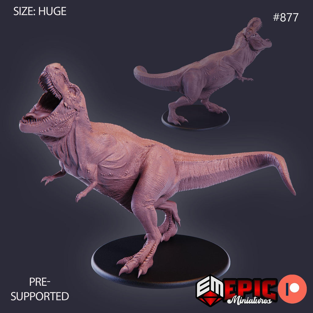 T Rex Option #877 front DND miniature Lost Paradise 16k resin