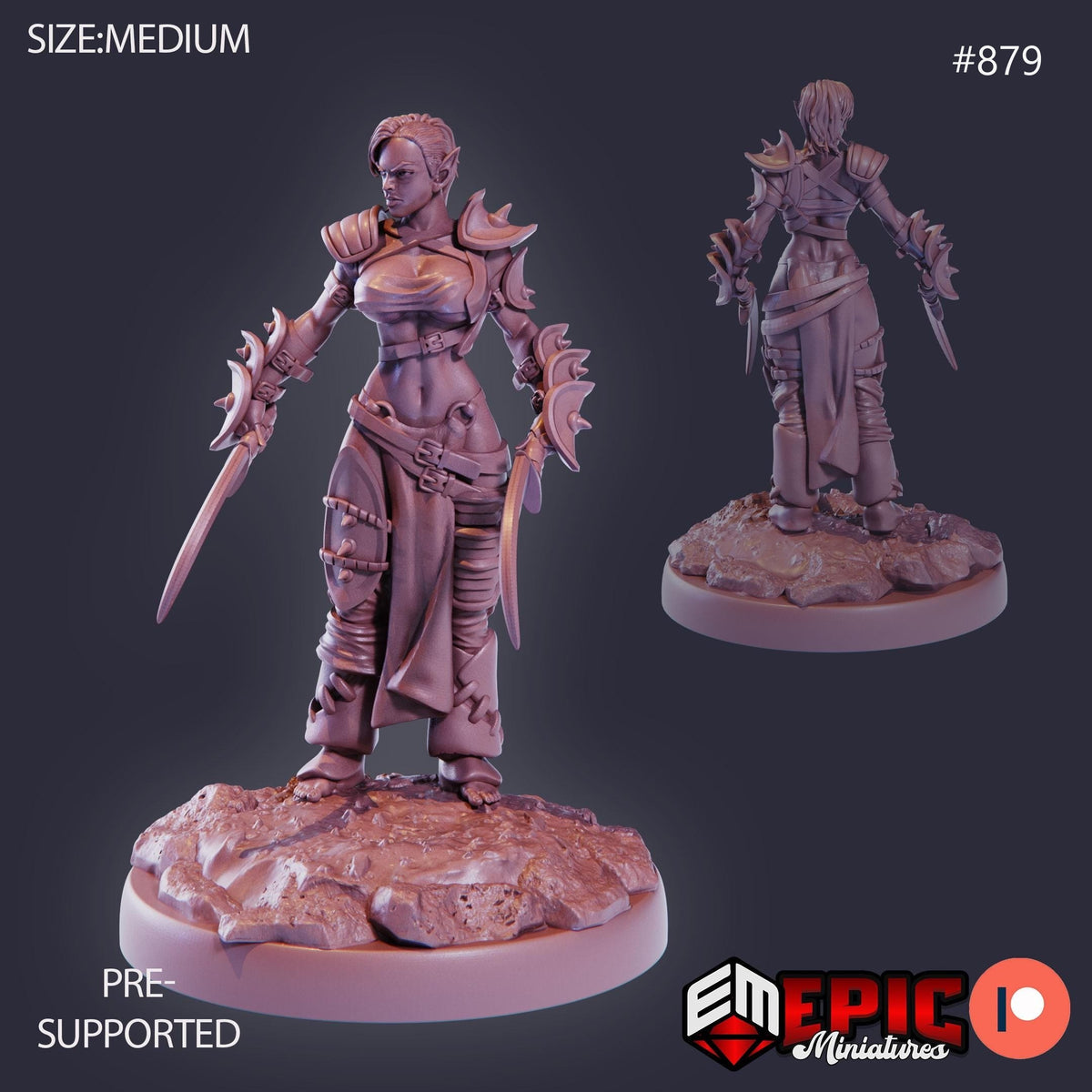 Elven Huntress Option #879 front DND miniature Lost Paradise 16k resin