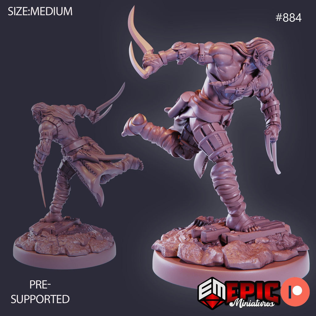 Elven Barbarian Option #884 front DND miniature Lost Paradise 16k resin