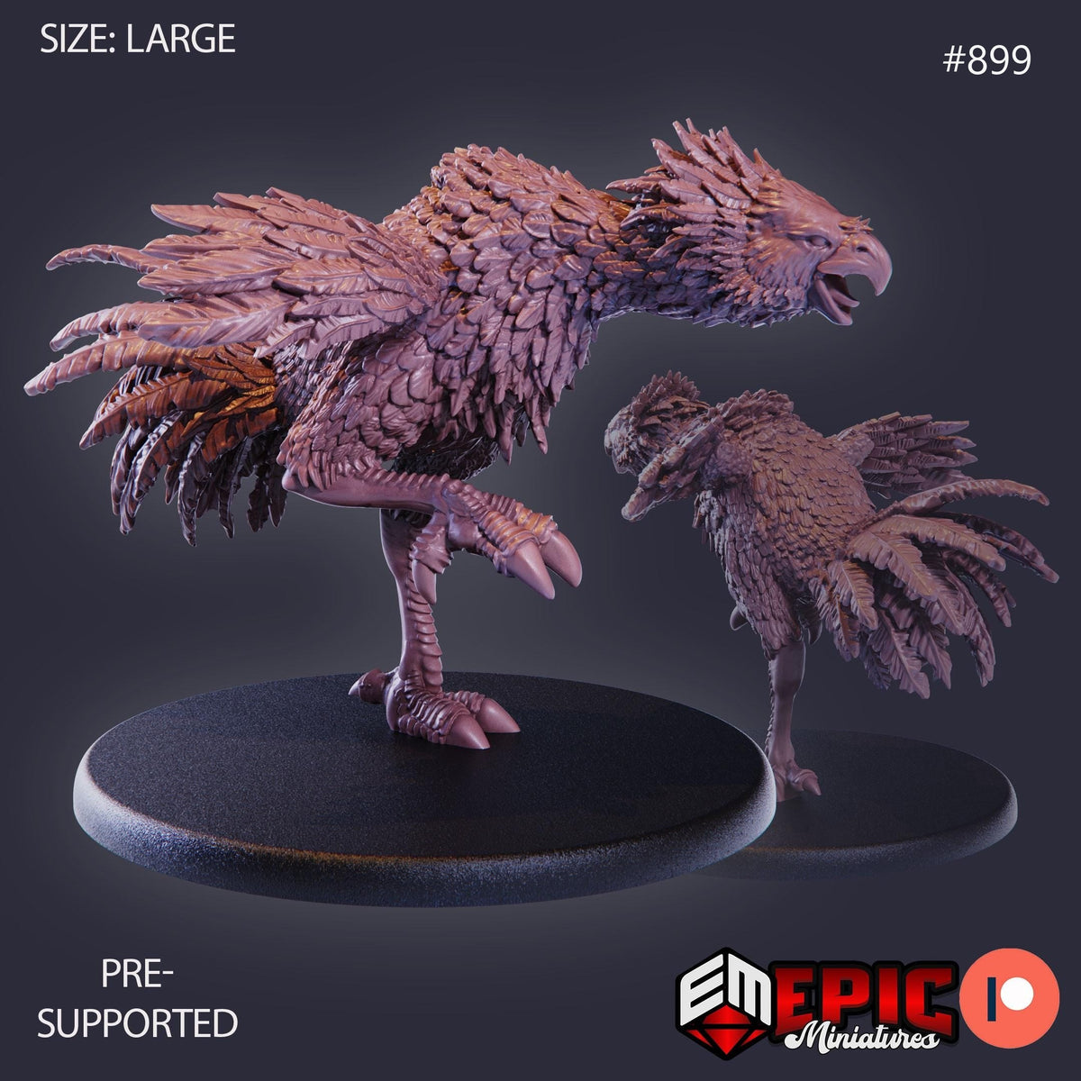 Terror Bird Option #899 front DND miniature Lost Paradise 16k resin