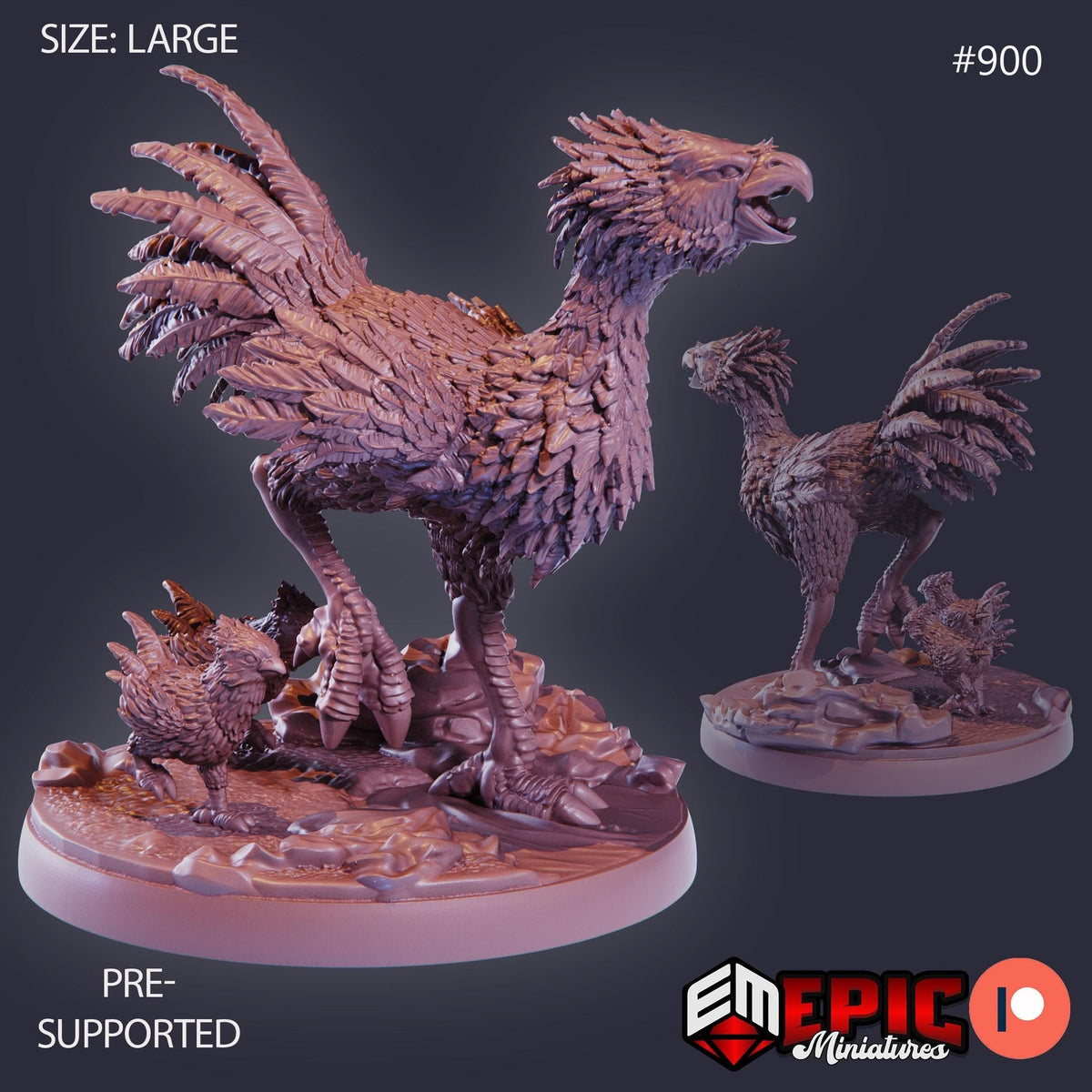 Terror Bird Option #900 front DND miniature Lost Paradise 16k resin