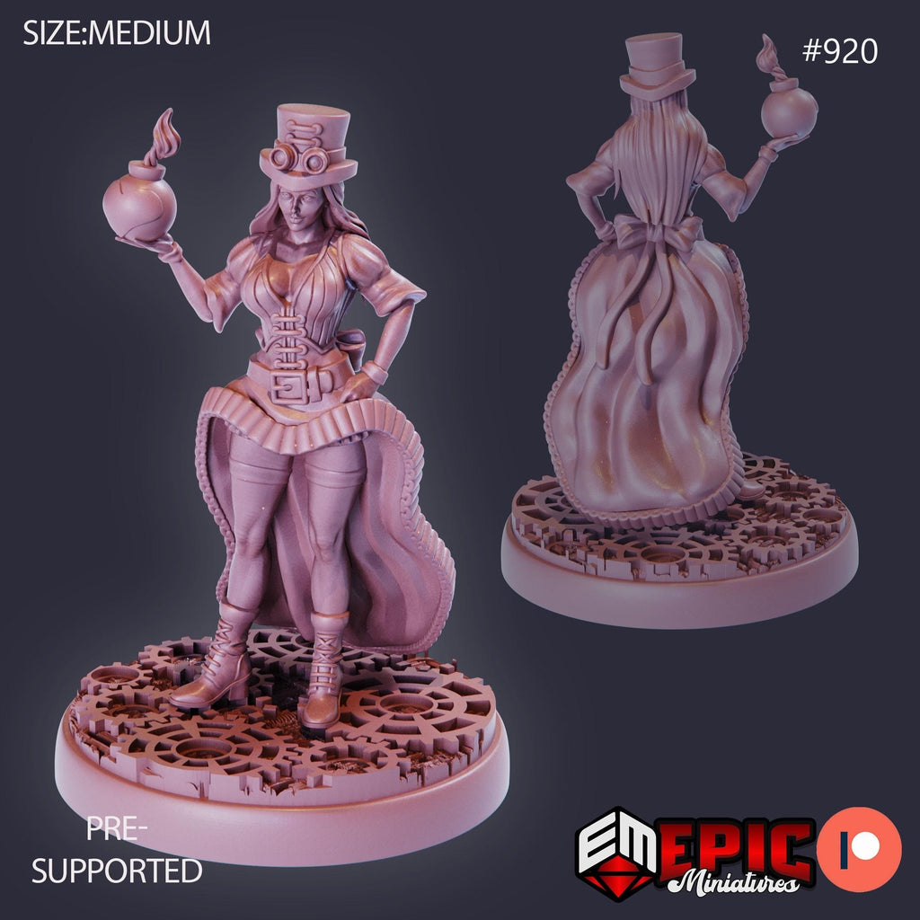 Mechanic Victoria Option #920 front DND miniature Gear Town 16k resin