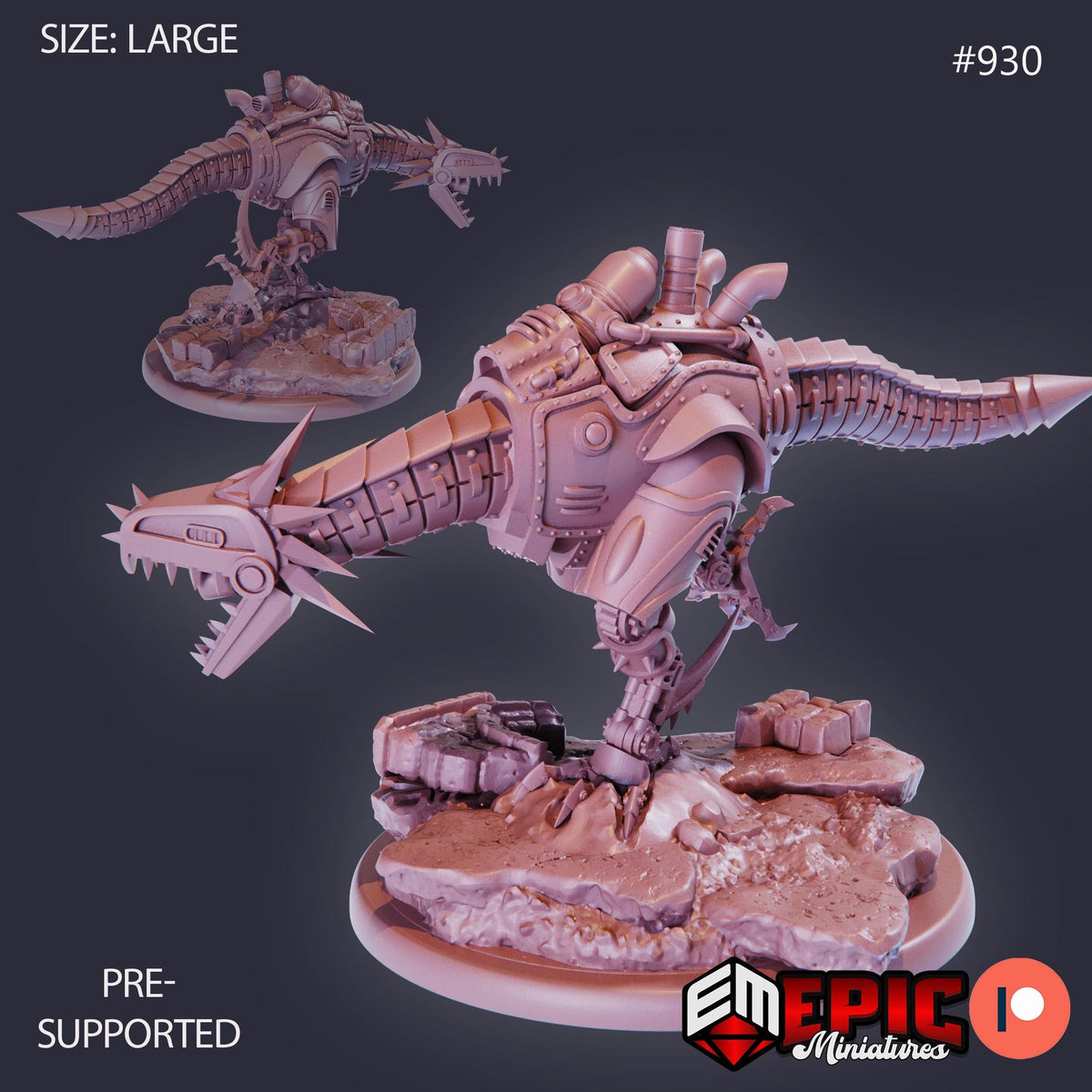 Iron Drake Tank Option #930 front DND miniature Gear Town 16k resin