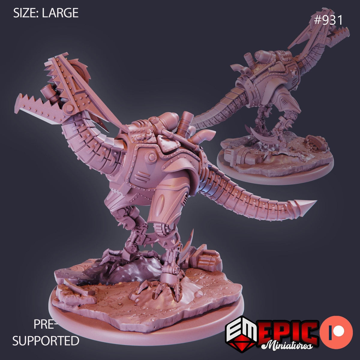 Iron Drake Tank Option #931 front DND miniature Gear Town 16k resin